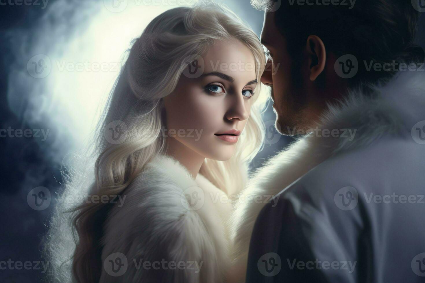 AI generated Beautiful blonde woman mystery. Generate AI photo