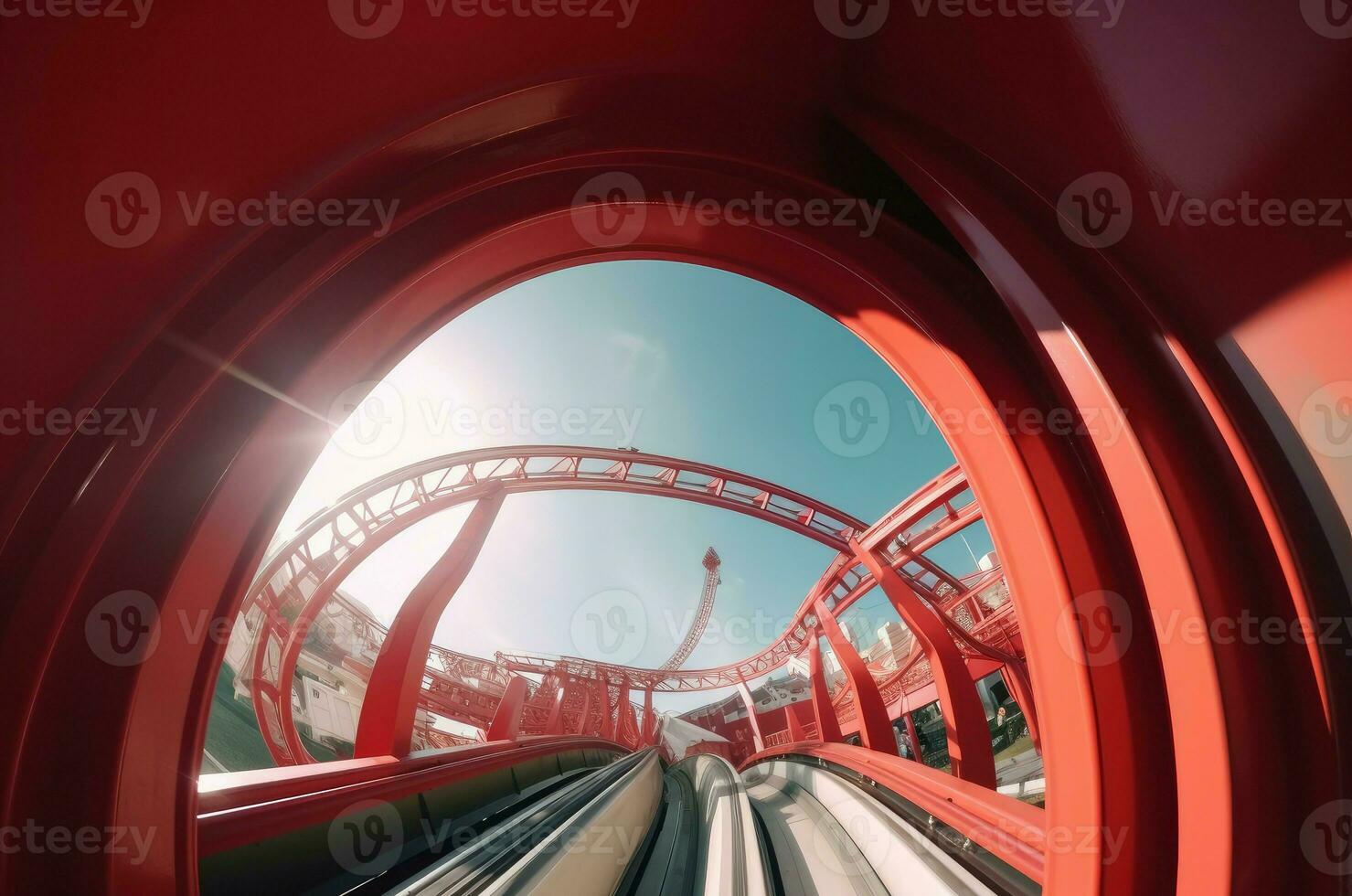 AI generated Roller coaster arch. Generate Ai photo