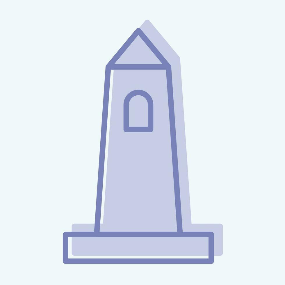 Icon Rish Round Tower. related to Ireland symbol. two tone style. simple design editable. simple illustration vector