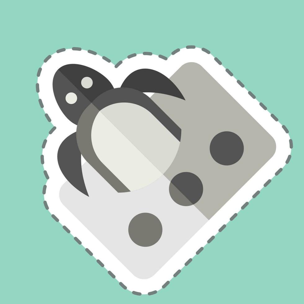 Sticker line cut Ocean Pollution. related to Plastic Pollution symbol. simple design editable. simple illustration vector