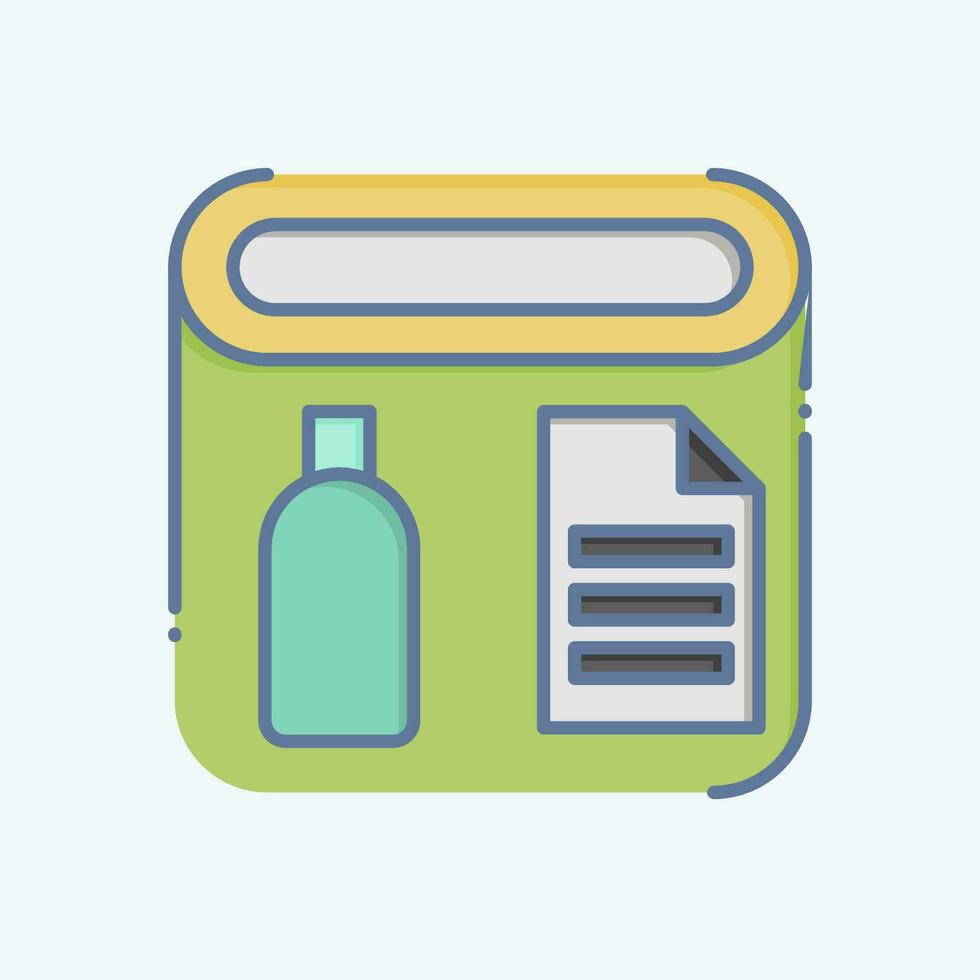 Icon Recycle Bin. related to Plastic Pollution symbol. doodle style. simple design editable. simple illustration vector
