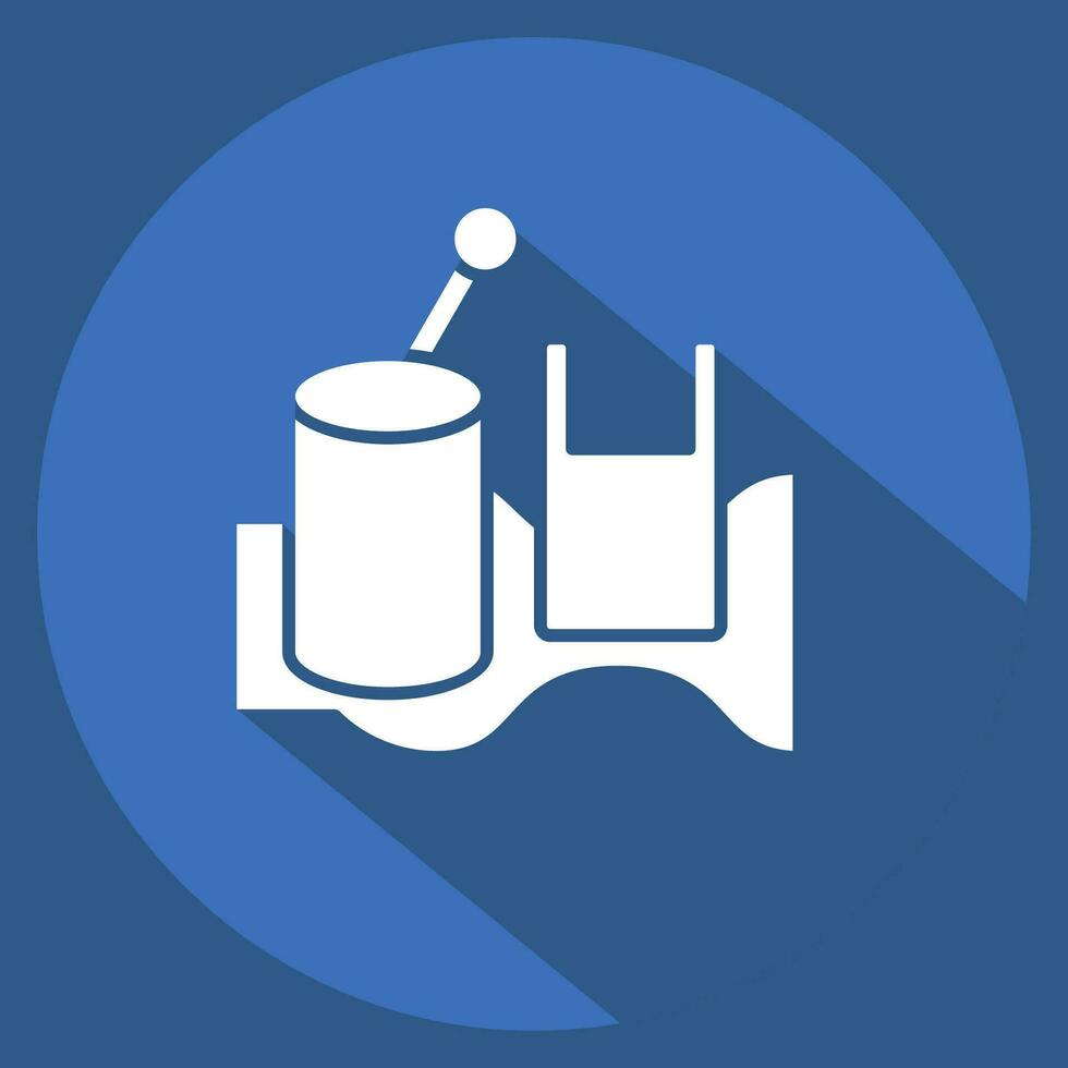 Icon Ocean. related to Plastic Pollution symbol. long shadow style. simple design editable. simple illustration vector