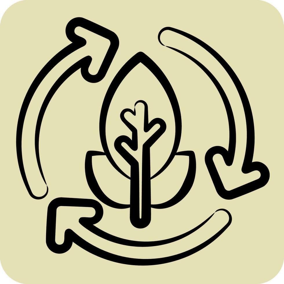 Icon Compostable. related to Plastic Pollution symbol. hand drawn style. simple design editable. simple illustration vector