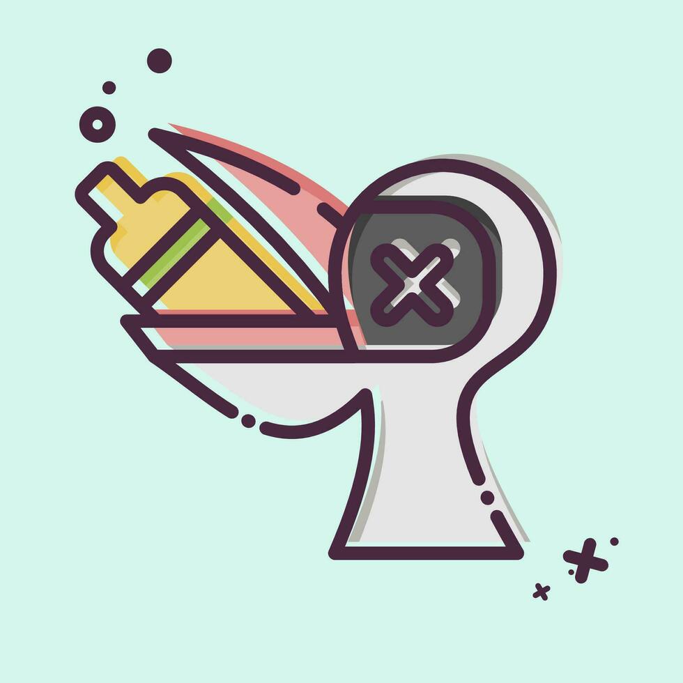 Icon Plastic pollution Effects. related to Plastic Pollution symbol. MBE style. simple design editable. simple illustration vector