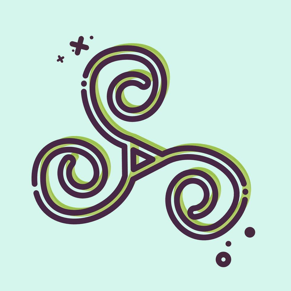 Icon Triskele. related to Ireland symbol. MBE style. simple design editable. simple illustration vector