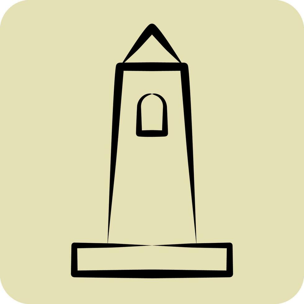 Icon Rish Round Tower. related to Ireland symbol. hand drawn style. simple design editable. simple illustration vector