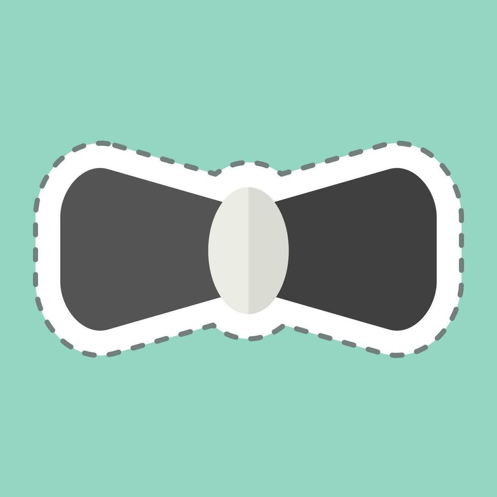 Sticker line cut Bow Tie. related to Ireland symbol. simple design editable. simple illustration vector