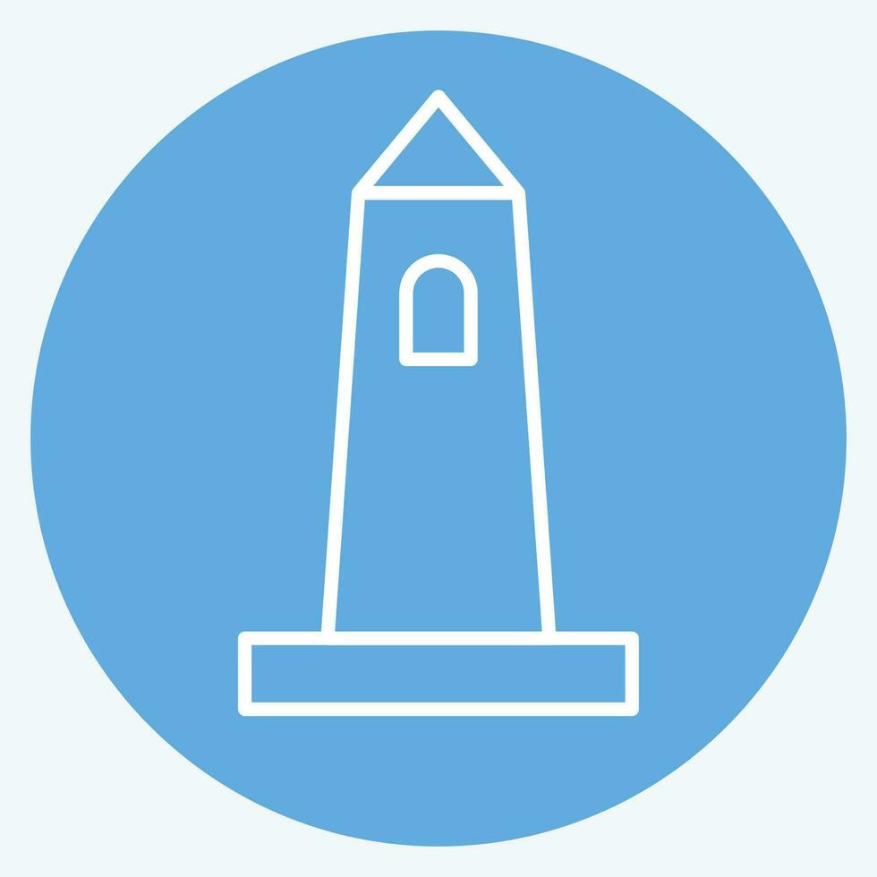 Icon Rish Round Tower. related to Ireland symbol. blue eyes style. simple design editable. simple illustration vector