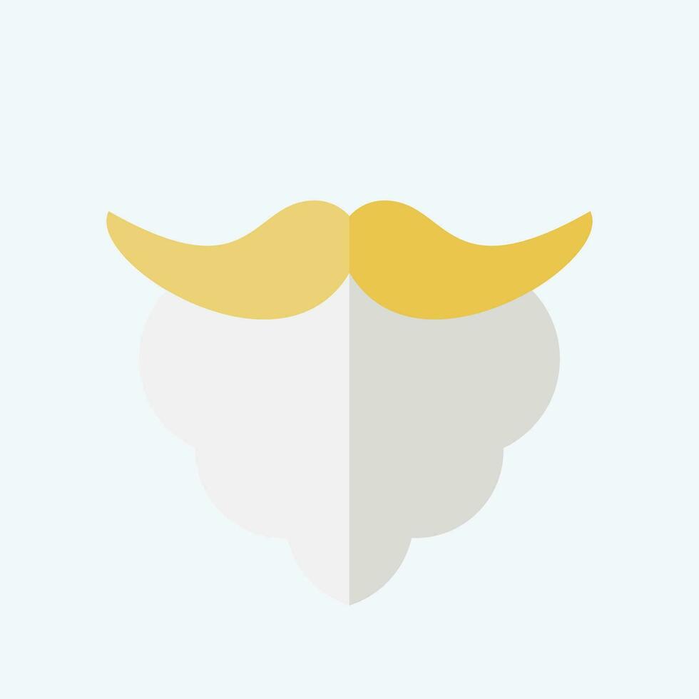 Icon Beard. related to Ireland symbol. flat style. simple design editable. simple illustration vector