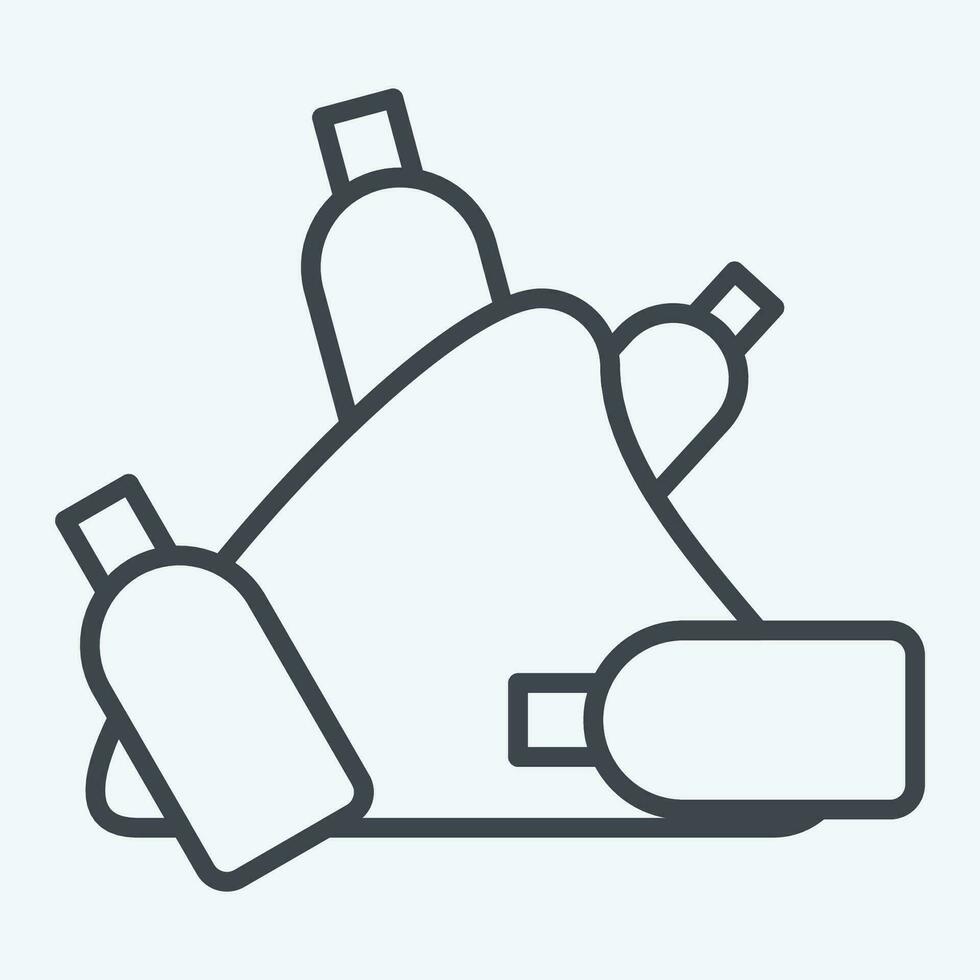 Icon Plastic Mountain. related to Plastic Pollution symbol. line style. simple design editable. simple illustration vector