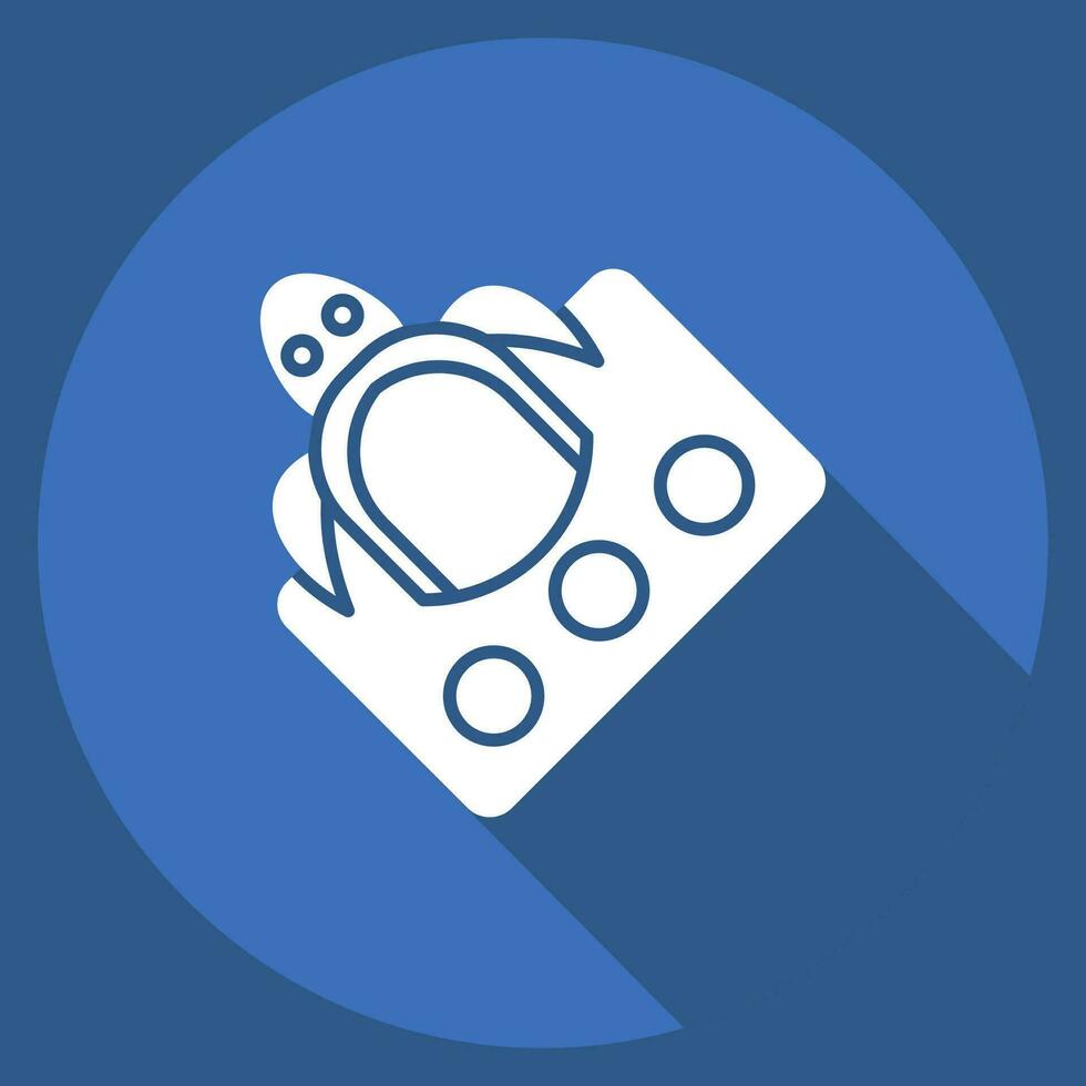 Icon Ocean Pollution. related to Plastic Pollution symbol. long shadow style. simple design editable. simple illustration vector