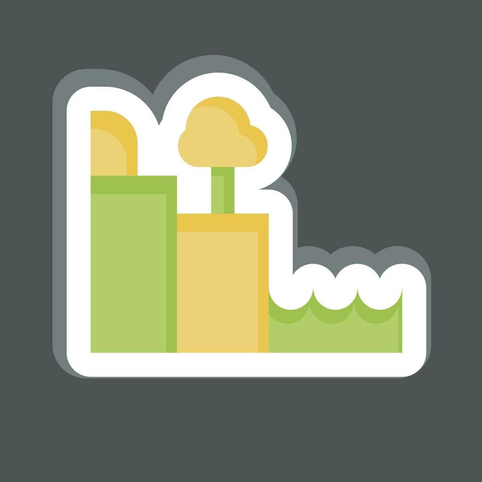 Sticker Moher Cliffs. related to Ireland symbol. simple design editable. simple illustration vector