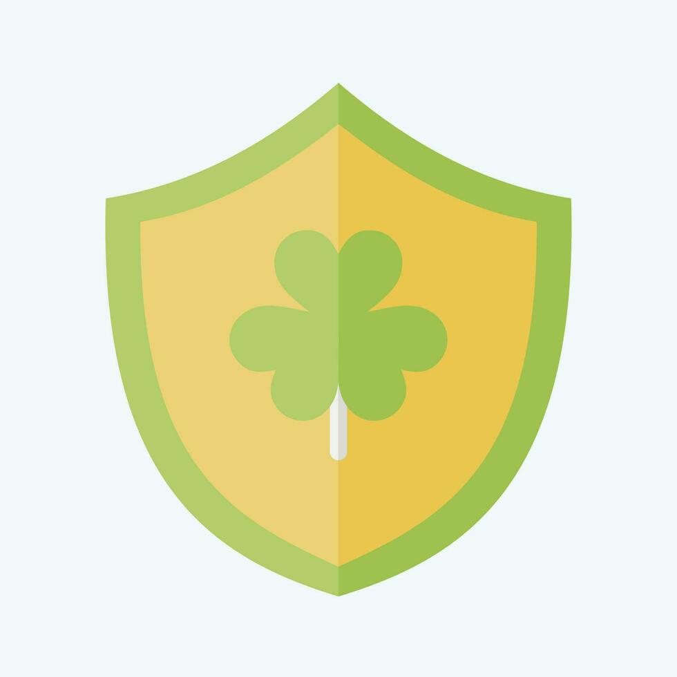 Icon Shield. related to Ireland symbol. flat style. simple design editable. simple illustration vector