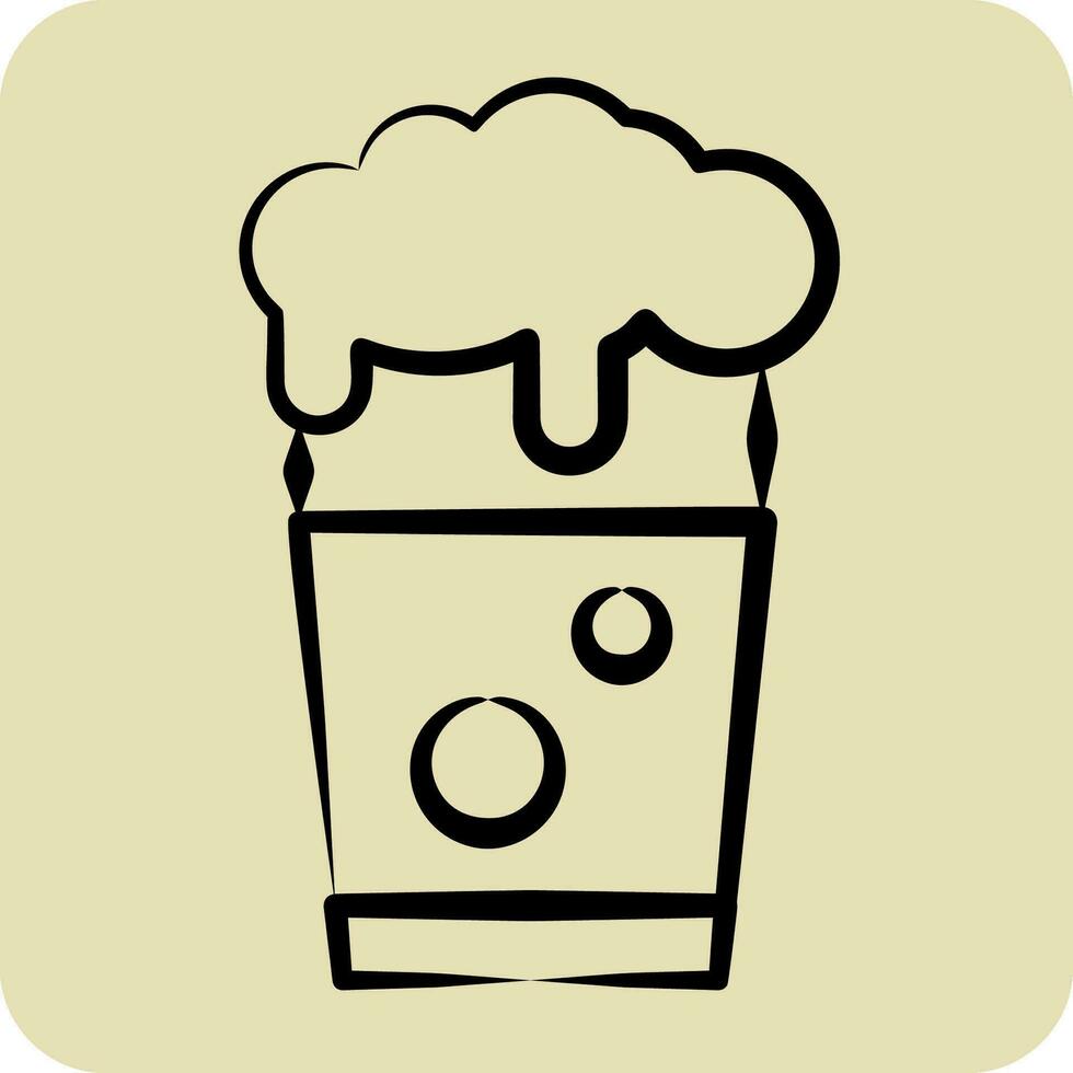 Icon Pint of Beer. related to Ireland symbol. hand drawn style. simple design editable. simple illustration vector