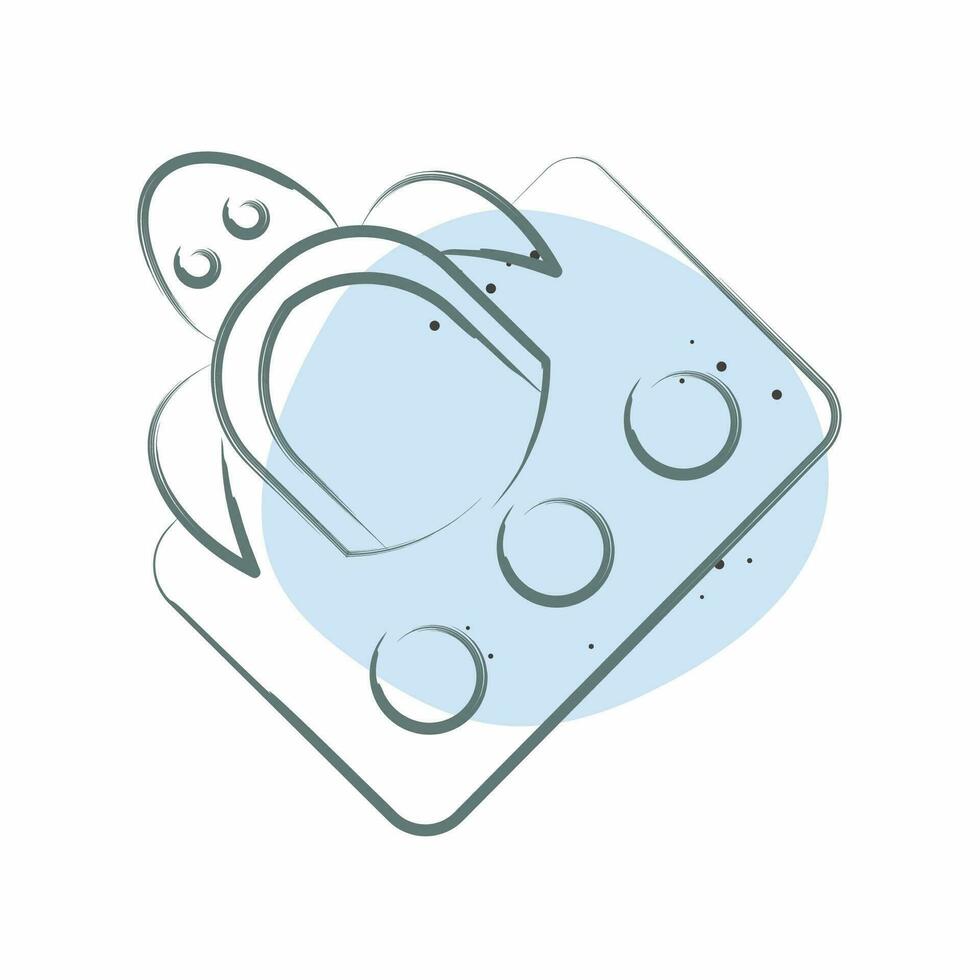 Icon Ocean Pollution. related to Plastic Pollution symbol. Color Spot Style. simple design editable. simple illustration vector