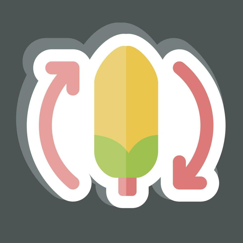 Sticker Biodegradable. related to Plastic Pollution symbol. simple design editable. simple illustration vector