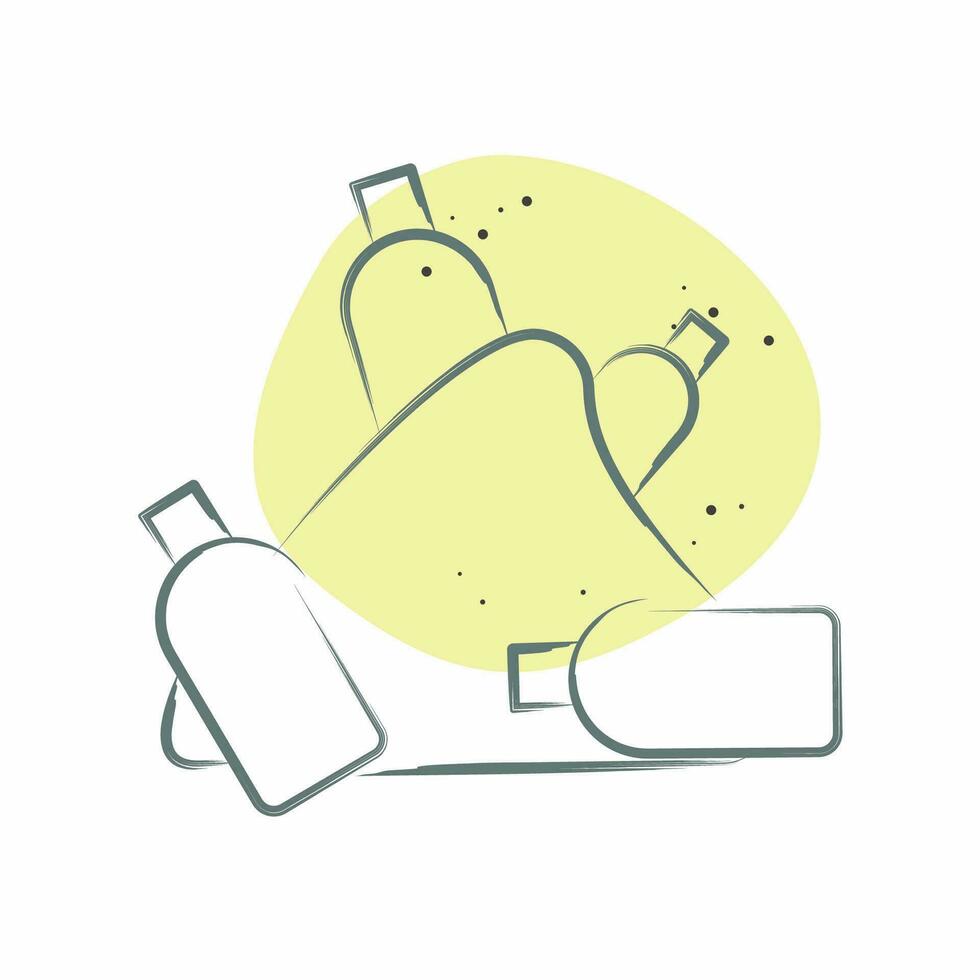 Icon Plastic Mountain. related to Plastic Pollution symbol. Color Spot Style. simple design editable. simple illustration vector