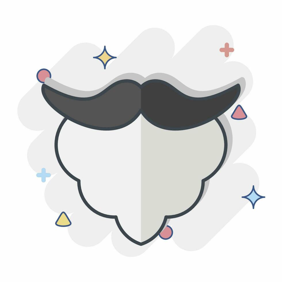 Icon Beard. related to Ireland symbol. comic style. simple design editable. simple illustration vector