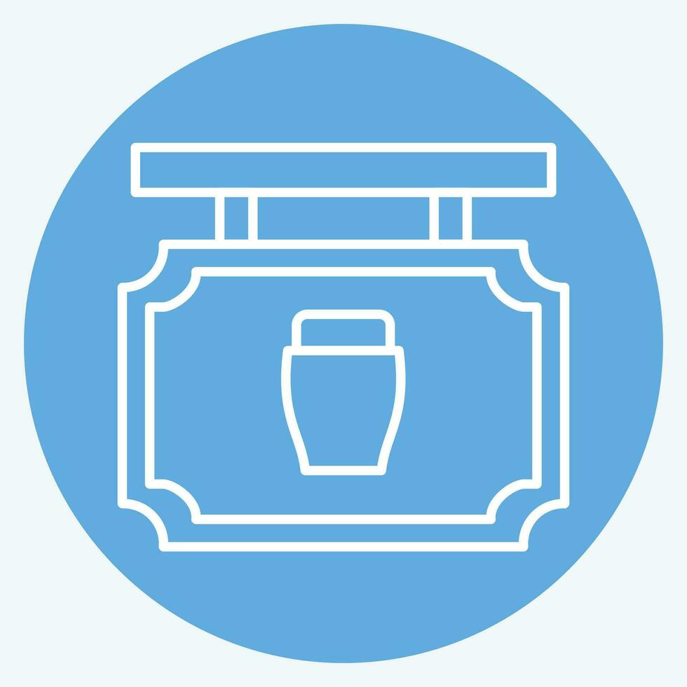 Icon Pub. related to Ireland symbol. blue eyes style. simple design editable. simple illustration vector