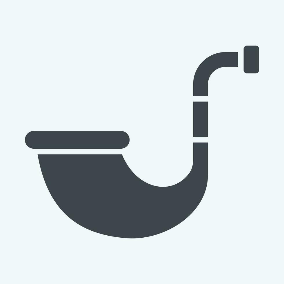 Icon Smoking Pipe. related to Ireland symbol. glyph style. simple design editable. simple illustration vector