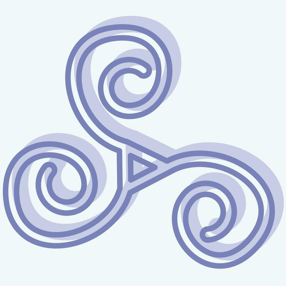 Icon Triskele. related to Ireland symbol. two tone style. simple design editable. simple illustration vector