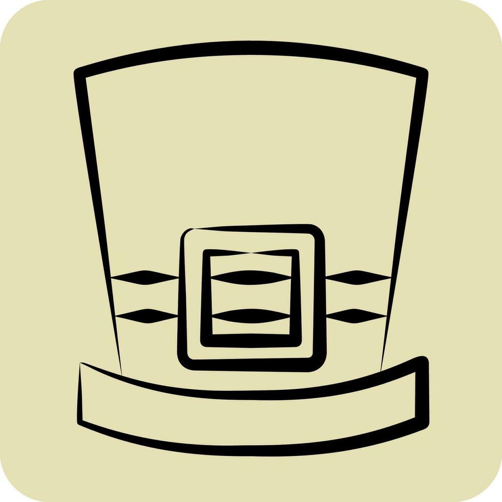 Icon Hat. related to Ireland symbol. hand drawn style. simple design editable. simple illustration vector