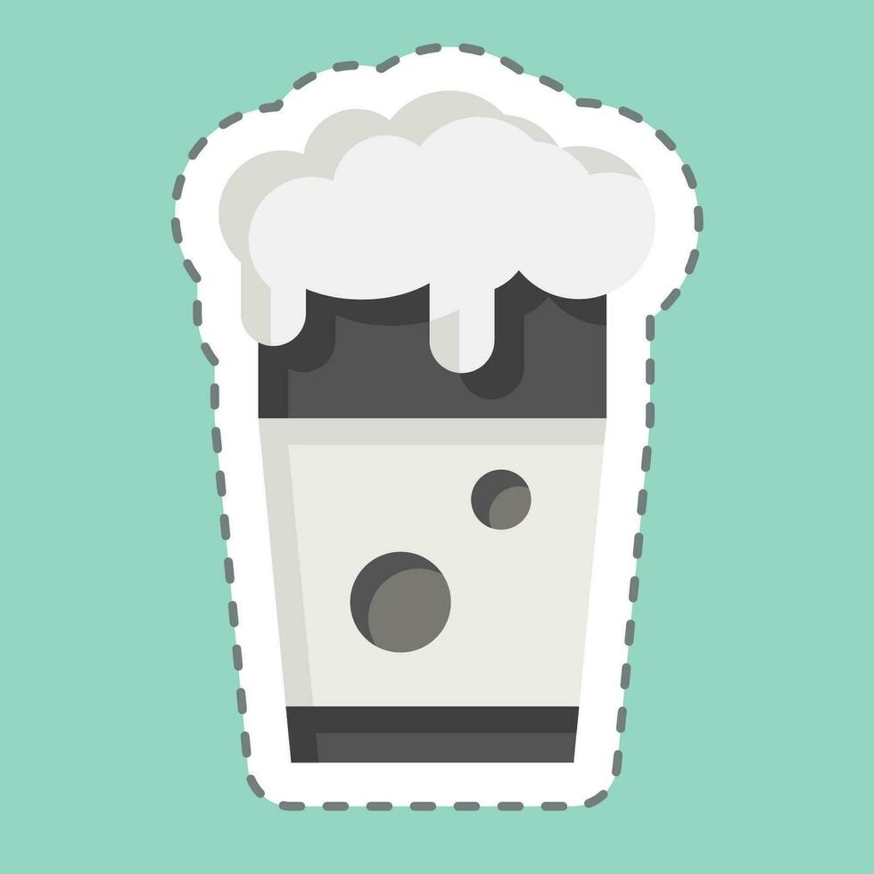 Sticker line cut Pint of Beer. related to Ireland symbol. simple design editable. simple illustration vector