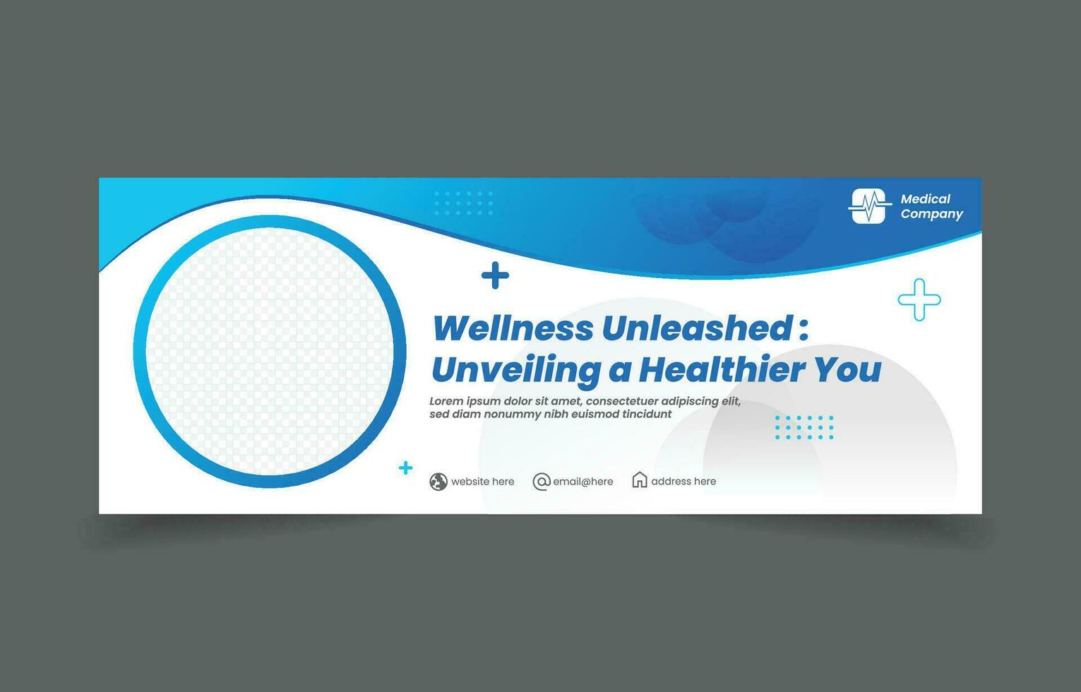 medical banner social media cover design abstract background blue color vector