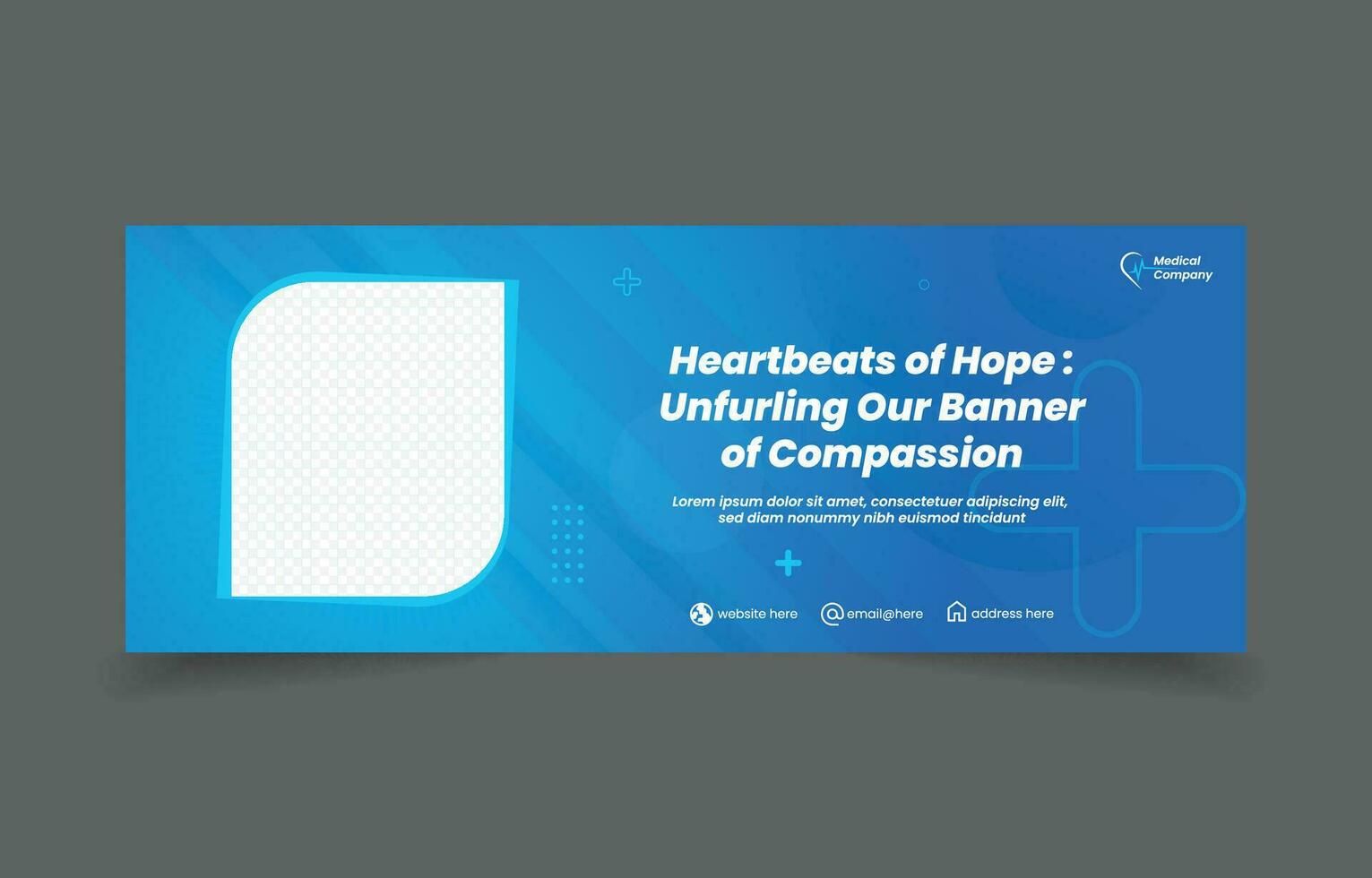 medical banner social media cover design abstract background blue color vector