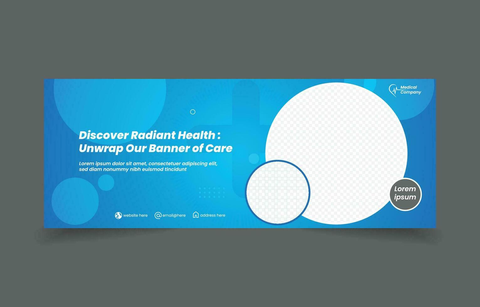 medical banner social media cover design abstract background blue color vector