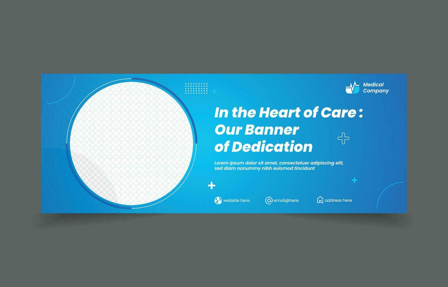 medical banner social media cover design abstract background blue color vector