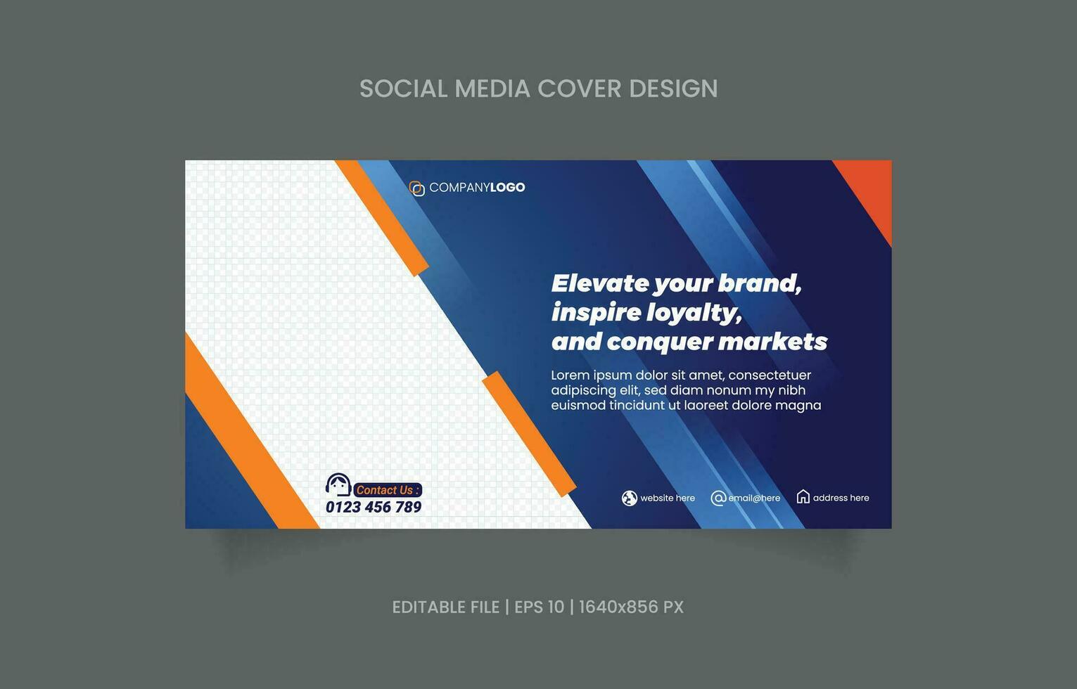 Business banner design social media promotion vector