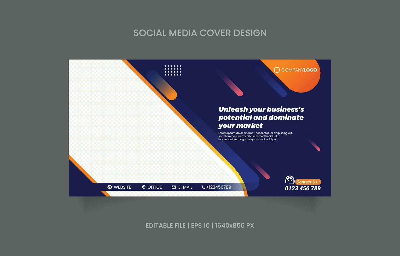 Business banner design social media promotion vector