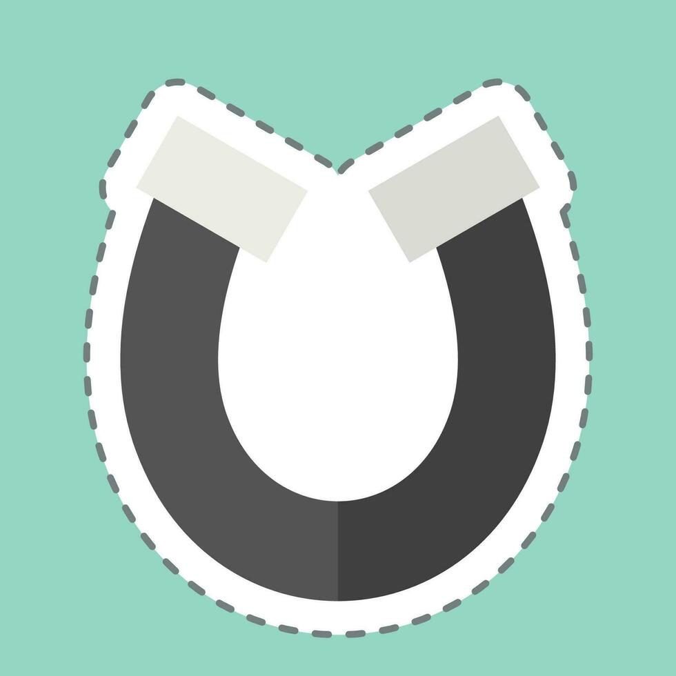 Sticker line cut Horse Shoe. related to Ireland symbol. simple design editable. simple illustration vector