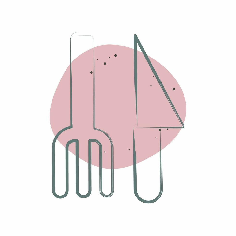 icono cuchillería. relacionado a el plastico contaminación símbolo. color Mancha estilo. sencillo diseño editable. sencillo ilustración vector