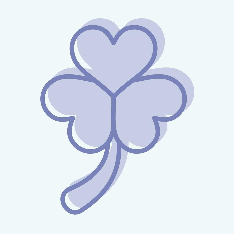 Icon Clover. related to Ireland symbol. two tone style. simple design editable. simple illustration vector