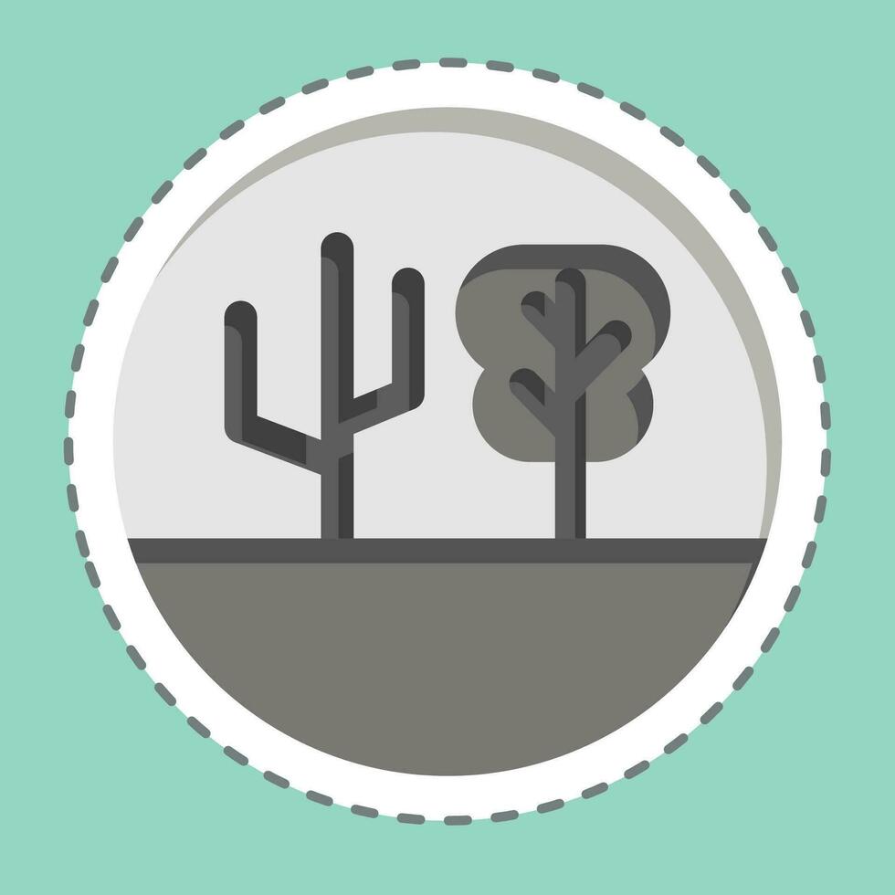 Sticker line cut Climate Change. related to Plastic Pollution symbol. simple design editable. simple illustration vector