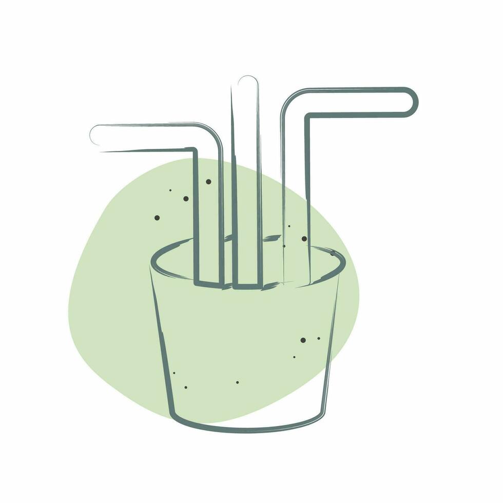 Icon Straw. related to Plastic Pollution symbol. Color Spot Style. simple design editable. simple illustration vector