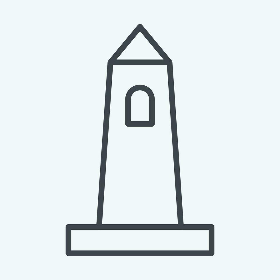 Icon Rish Round Tower. related to Ireland symbol. line style. simple design editable. simple illustration vector