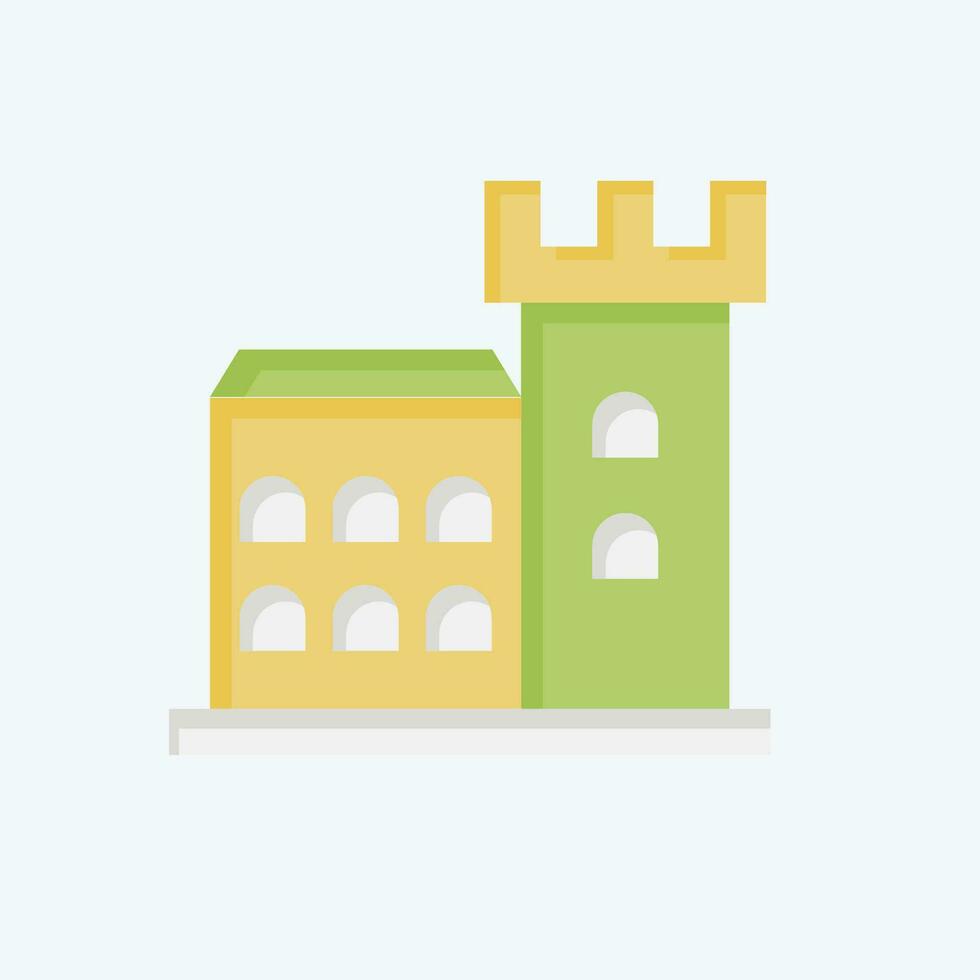 Icon Dubun Castle. related to Ireland symbol. flat style. simple design editable. simple illustration vector