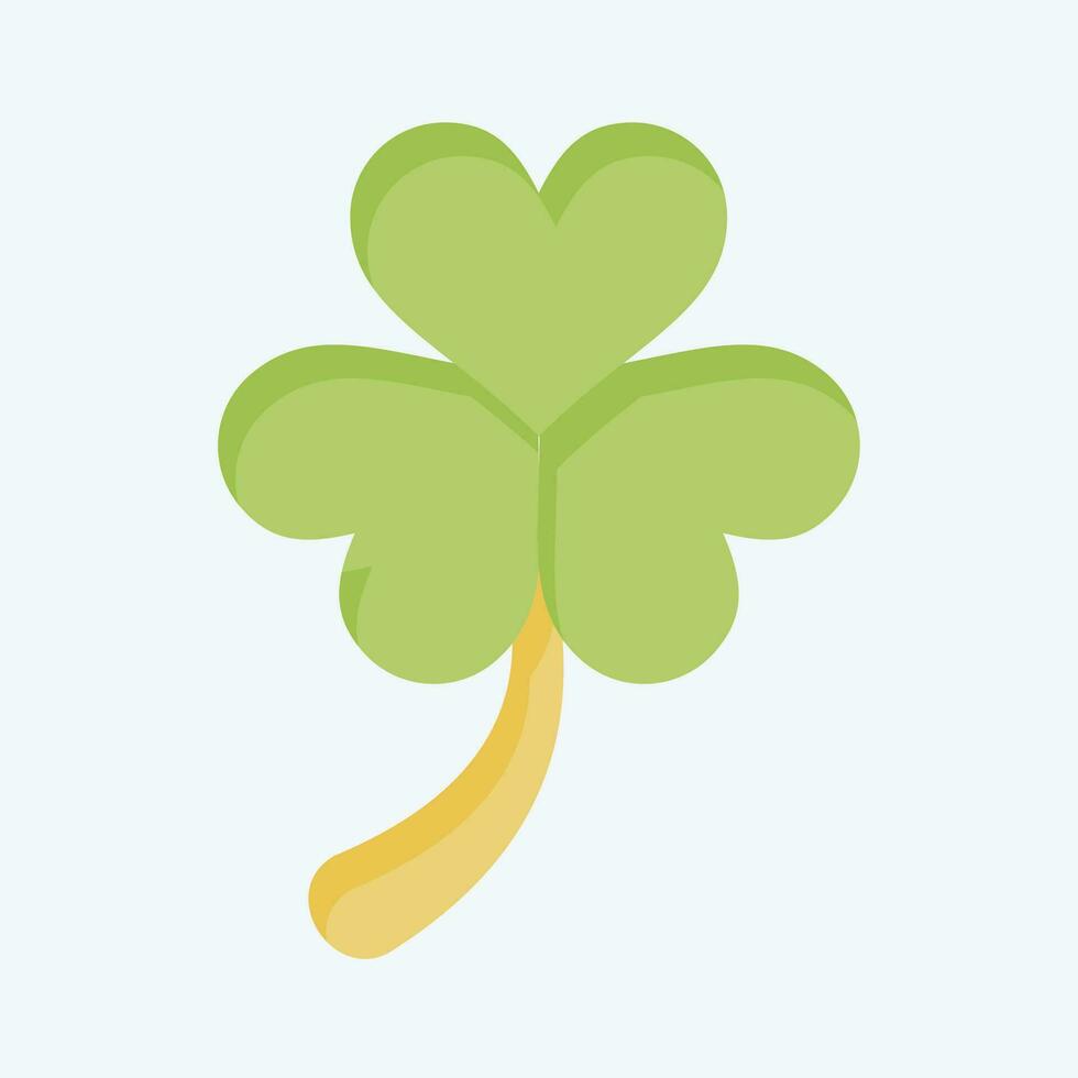 Icon Clover. related to Ireland symbol. flat style. simple design editable. simple illustration vector