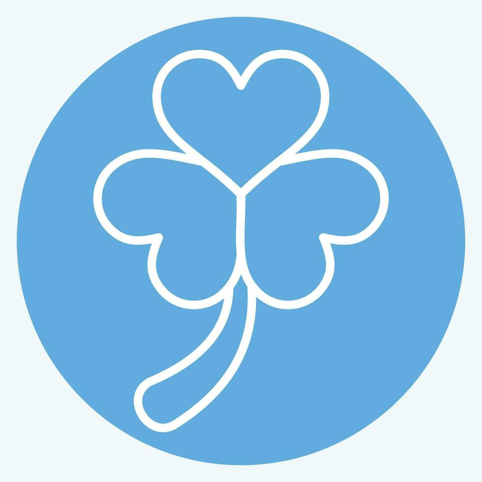 Icon Clover. related to Ireland symbol. blue eyes style. simple design editable. simple illustration vector