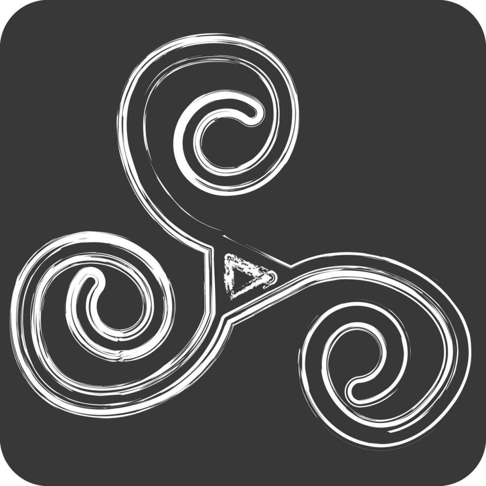Icon Triskele. related to Ireland symbol. chalk Style. simple design editable. simple illustration vector