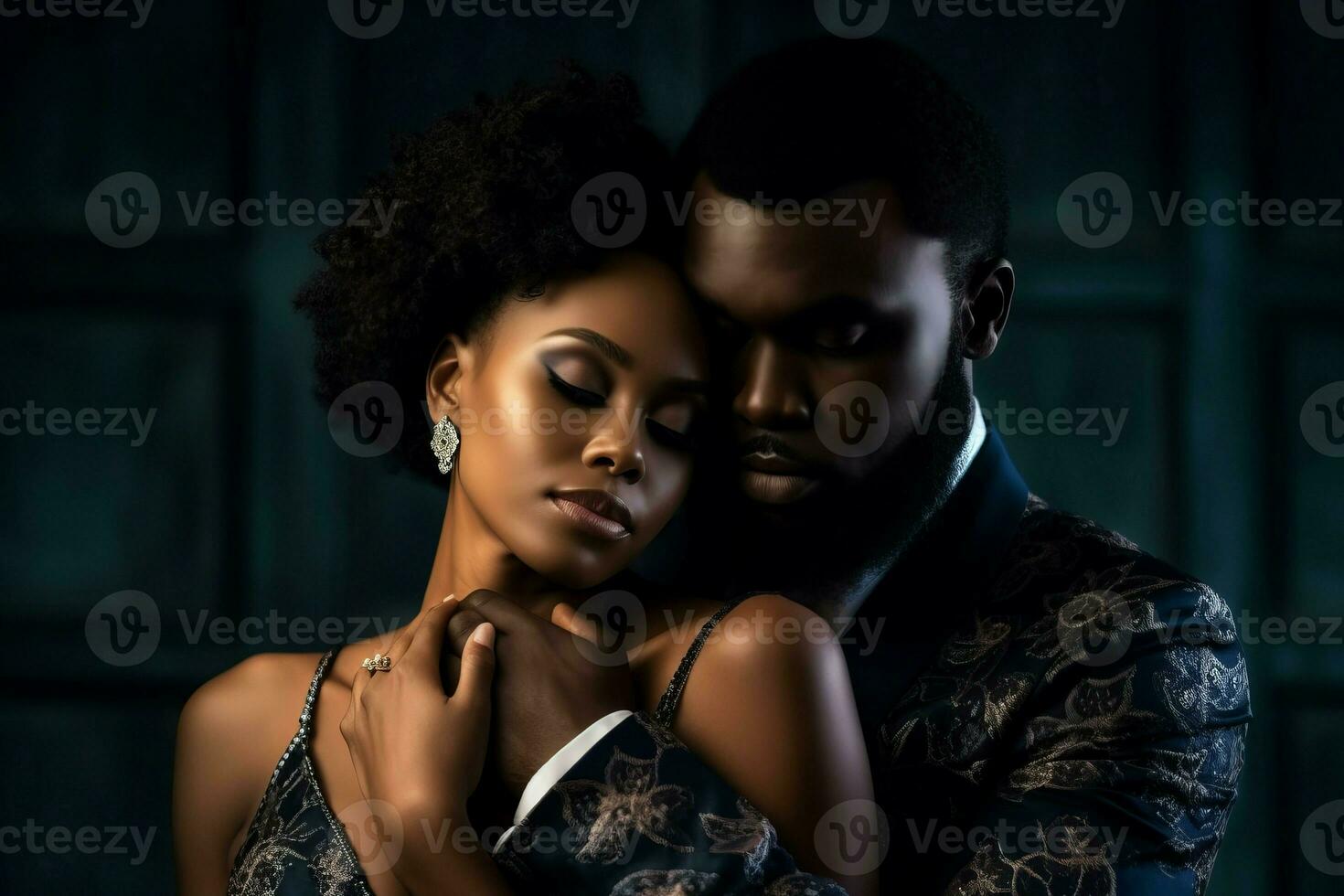 AI generated Passionate bonding African couple. Generate ai photo