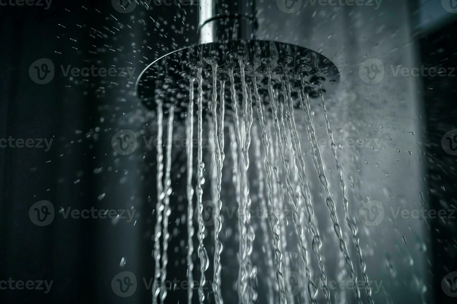 AI generated Water shower bathroom fresh droplet. Generate Ai photo