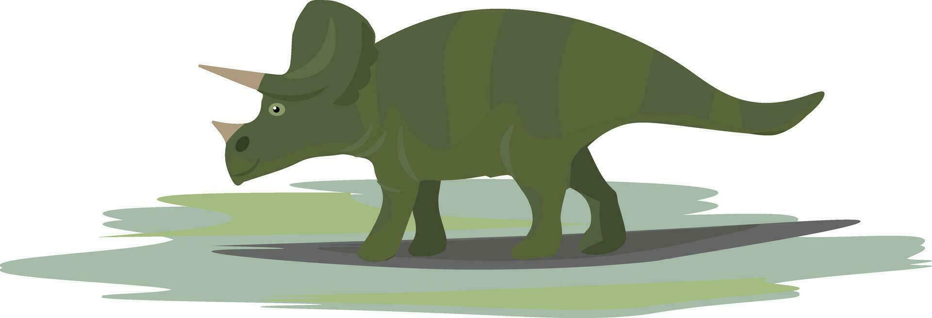 a cartoon triceratops dinosaur standing in the water vector