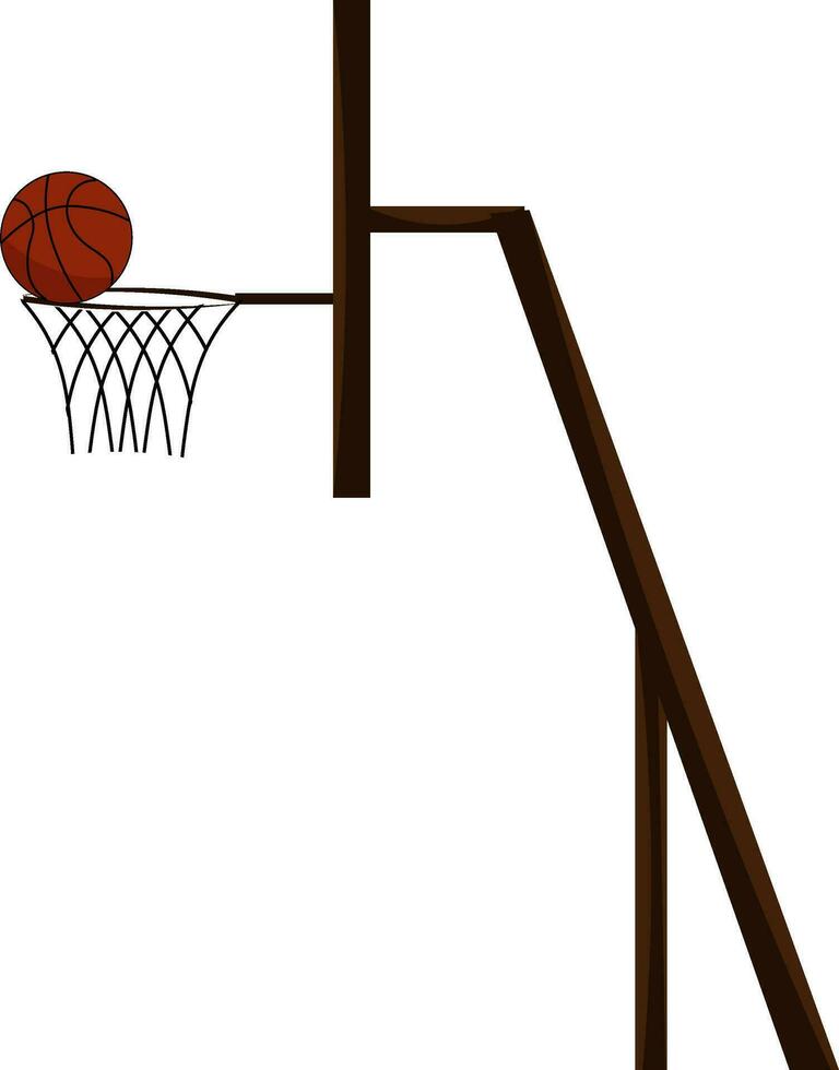 basketball hoop with ball on it vector