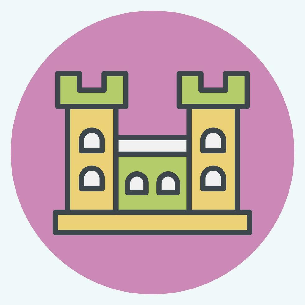 Icon Malahide Castle. related to Ireland symbol. color mate style. simple design editable. simple illustration vector