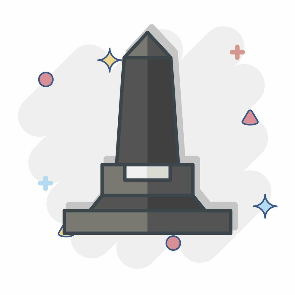 icono Wellington Monumento. relacionado a Irlanda símbolo. cómic estilo. sencillo diseño editable. sencillo ilustración vector