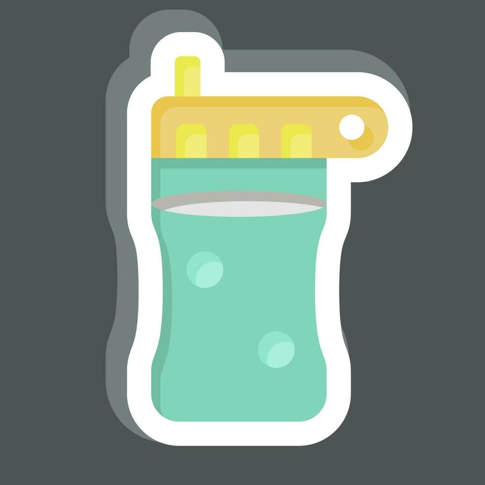 Sticker Reusable Bottle. related to Plastic Pollution symbol. simple design editable. simple illustration vector